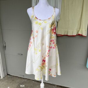 Oscar de la Renta Pink Label Floral Satin Slip Dress M